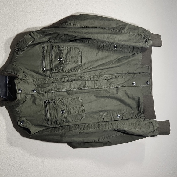 Outdoor Jacket Mens Size M Always Striving For Adventure Olive Green - Picture 1 of 11